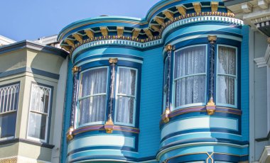 San Francisco binalar, California - ABD klasik ev mimarisi.
