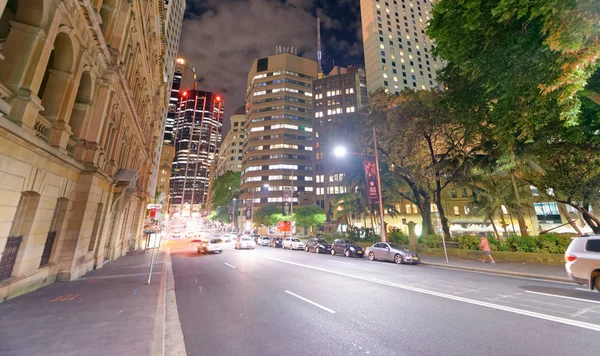 Sydney Noviembre 2015 Calles Ciudad Con Turistas Por Noche Sydney — Foto de Stock