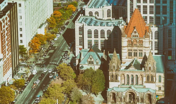 Aerial View of Copley Square, one of the main citysights in Bost — Stock Photo, Image