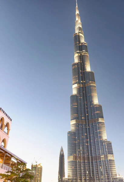 Dubai Eau Novembre 2015 Burj Khalifa Nuit Est Haut Gratte — Photo