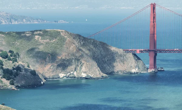 Golden Gate Bron Och Sausalito Sett Från Helikopter Kalifornien Usa — Stockfoto