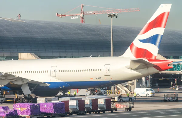 Dubai Emirados Árabes Unidos Novembro 2015 Avião British Airways Aeroporto — Fotografia de Stock