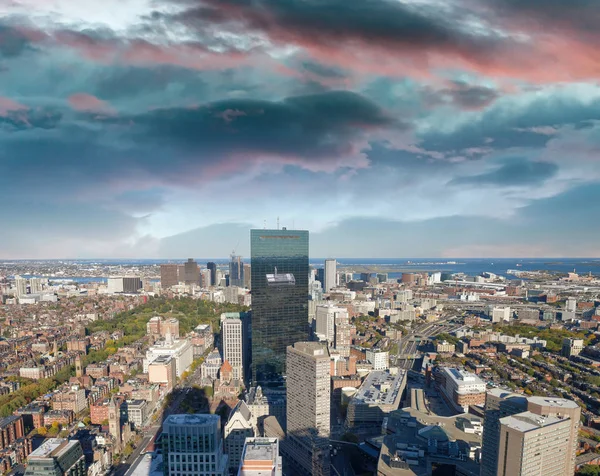 Horizonte Boston Atardecer Massachusetts — Foto de Stock