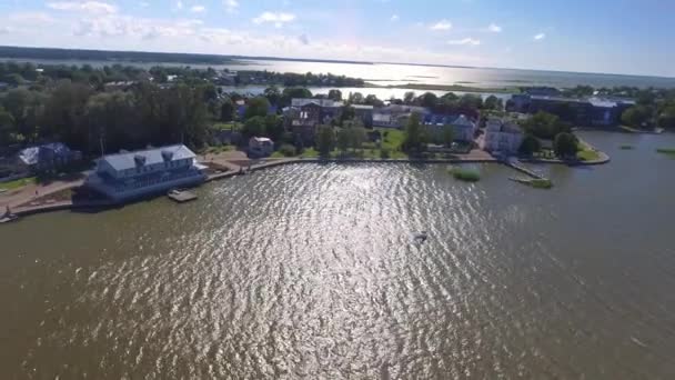 Widok z lotu ptaka na zamek Haapsalu, Estonia — Wideo stockowe