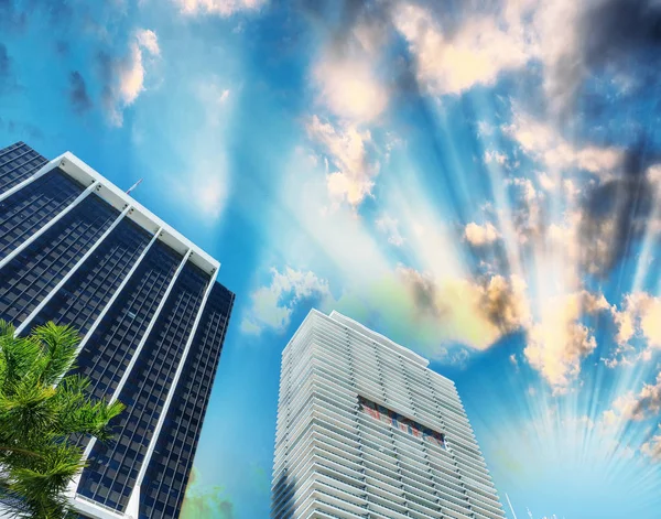 Miami Panorama Krásného Slunečného Dne Centrální Stavby — Stock fotografie