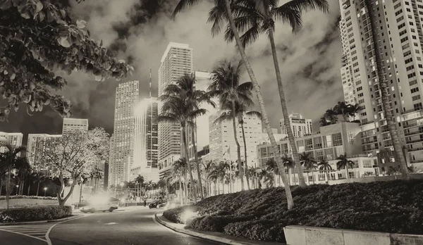 Ulice Pohled Downtown Miami Noci Florida — Stock fotografie