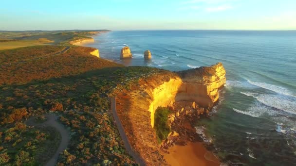 Prachtig Uitzicht Apostelen Victoria Australië Video — Stockvideo