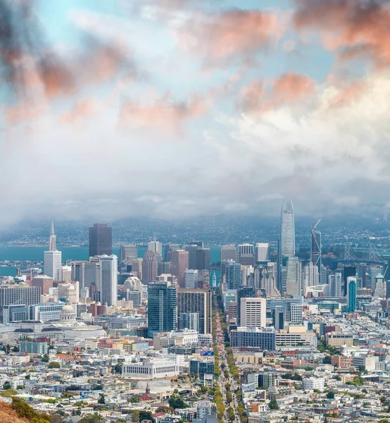 Veduta Aerea Dello Skyline San Francisco Una Bella Giornata Estiva — Foto Stock