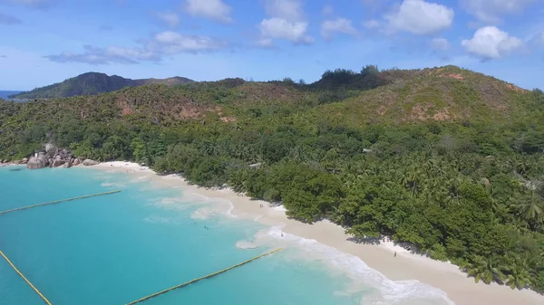 Flygfoto Över Seychellerna Kusten Från Drone — Stockfoto