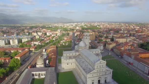 Napowietrznych Panoramiczne Ptaka Placu Cudów Piza Włochy Wideo — Wideo stockowe