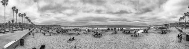 SAN DIEGO, CA - JULY 28, 2017: Panoramic view of La Jolla Shores Park. This is a famous tourist attraction. clipart