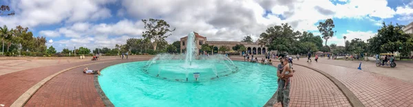 サンディエゴ カリフォルニア 2017 バルボア公園内の Bea エバンソン噴水のパノラマ ビュー これは 有名な観光スポット — ストック写真