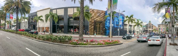 ロデオ ドライブ ビバリー ヒルズ カリフォルニア 2017 観光客 ロデオ ドライブは デザイナーのラベルの知られている豊かなショッピング地区 — ストック写真
