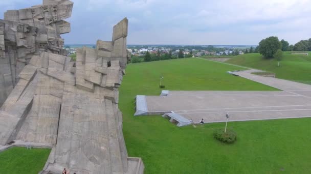 Luchtfoto van de negende Fort, Kaunas — Stockvideo