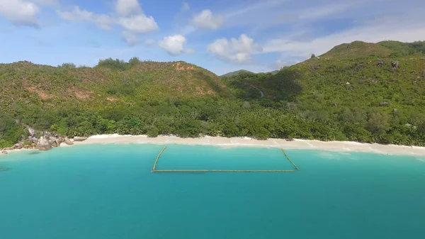Flygfoto Över Seychellerna Kusten Från Drone — Stockfoto