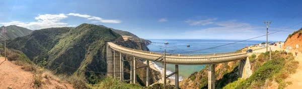 Bixby Bridge Big Sur Panoramic View California Coastline Summer Season — Stock Photo, Image