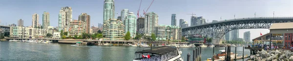 Vancouver Canada Augustus 2017 Panoramisch Uitzicht Skyline Van Granville Island — Stockfoto