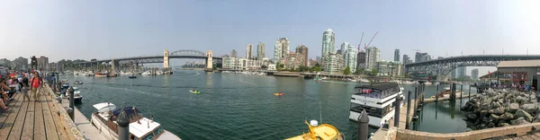 Vancouver Canada August 2017 Panoramic View Granville Island Skyline Vancouver — Stock Photo, Image