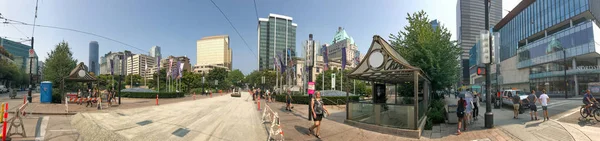 Vancouver Kanada Sierpnia 2017 Panoramiczny Widok Budynki Śródmieścia Vancouver Przyciąga — Zdjęcie stockowe