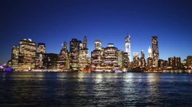 New York aşağı Manhattan manzarası, gece, ABD