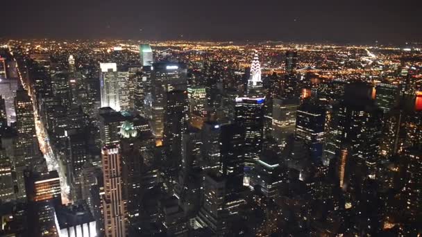 Incrível Horizonte Nova York Noite Eua — Vídeo de Stock