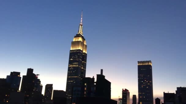 Fantastico Skyline New York Crepuscolo Usa — Video Stock