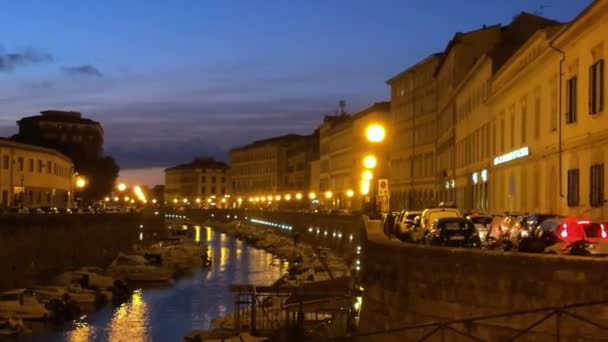 Fosso Reale Livorno Moat Originally Followed Perimeter Fortified City Tuscany — Stock Video