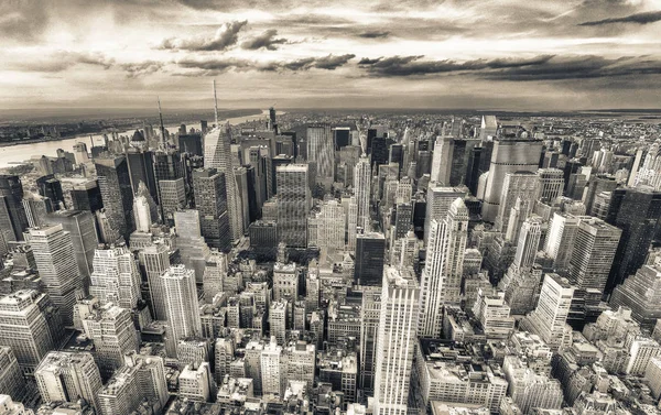 Nueva York Estados Unidos Increíble Vista Aérea Manhattan Atardecer — Foto de Stock