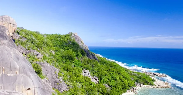 Flygfoto Över Fantastiska Natur Seychellerna — Stockfoto