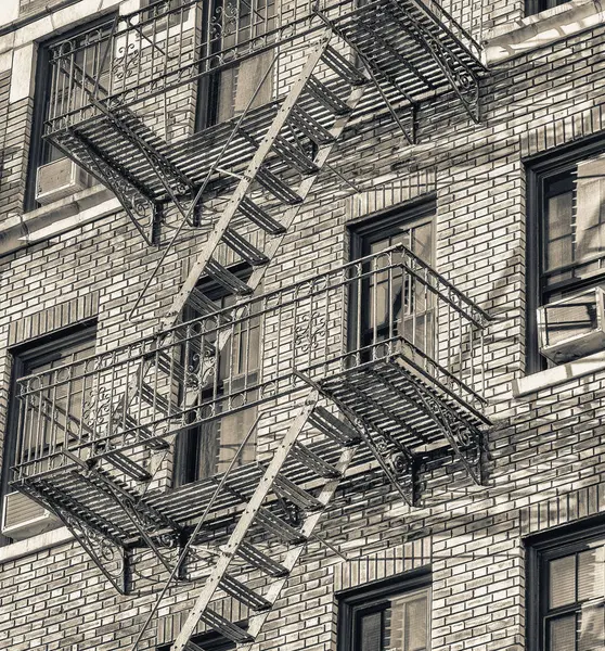 New York City Manhattam Bina Cephe Dış Merdiven Ile — Stok fotoğraf