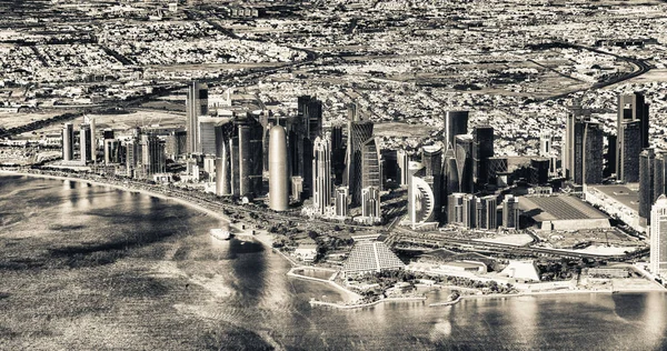 Doha Quatar Dicembre 2016 Skyline Aereo Della Città Doha Importante — Foto Stock