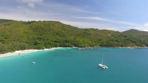 Vackra stranden av Seychellerna, Flygfoto — Stockfoto
