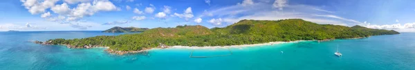 Vista Aérea Panorámica Anse Lazio Desde Punto Vista Los Drones — Foto de Stock