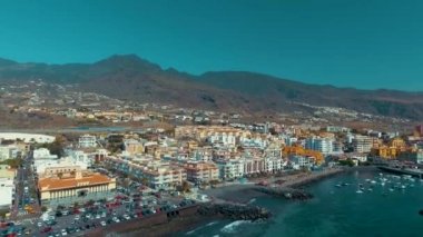 Candelaria şehir sahil şeridi Tenerife, Santa Cruz de Tenerife, Kanarya Adaları, İspanya, video 