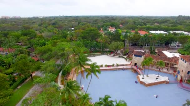 Coral Gables antenowe panoramę o zmierzchu, Miami - Floryda — Wideo stockowe