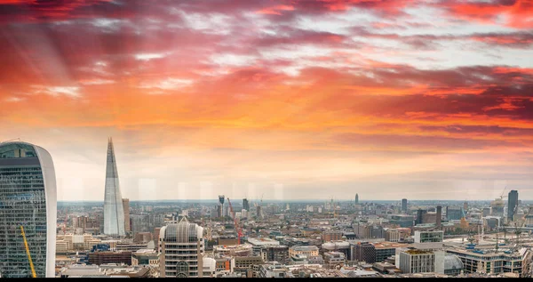 Panoramisch Zonsondergang Luchtfoto Van Londen Zuidzijde — Stockfoto