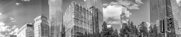 Londyn Wrzesień 2016 Canary Wahrf Budynków Panoramiczny Widok Jest Dzielnicy — Zdjęcie stockowe
