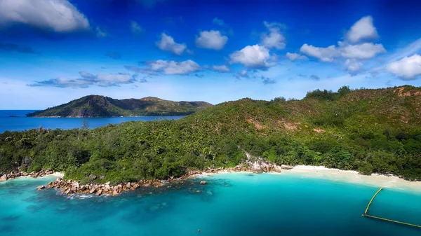 Krásná Pláž Seychely Letecký Pohled — Stock fotografie