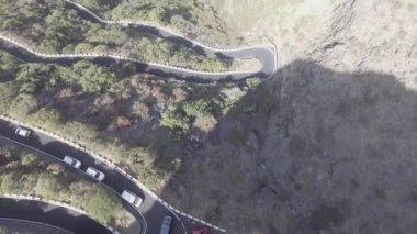 dağlar, rüzgarlı Road havadan görünümü