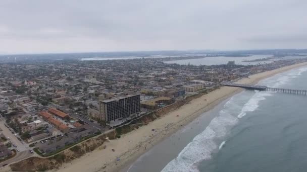 美国加利福尼亚州洛杉矶海滩鸟瞰图 — 图库视频影像