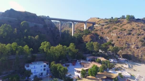 Aerial View Bridge Calabria Coastline Italy Video — Stock Video