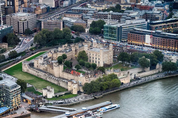 Vista Aerea Della Torre Londra Skyline Della Città Notte — Foto Stock