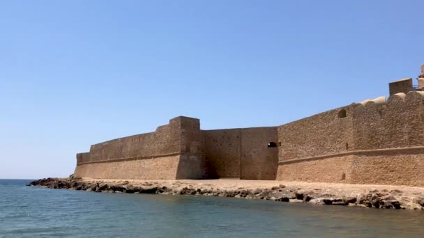 Панорамний Вид Арагонською Фортеці Калабрія Італія Відео — стокове відео