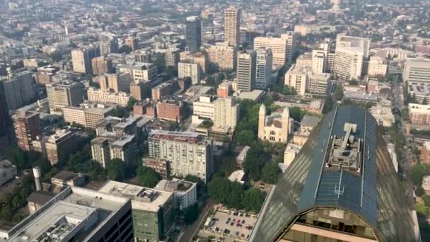 Downtown Seattle Skyline Luchtfoto Washington Verenigde Staten — Stockvideo