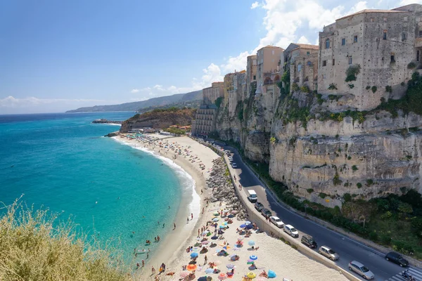 Vista Aérea Horizonte Tropea Belo Dia Ensolarado Itália — Fotografia de Stock