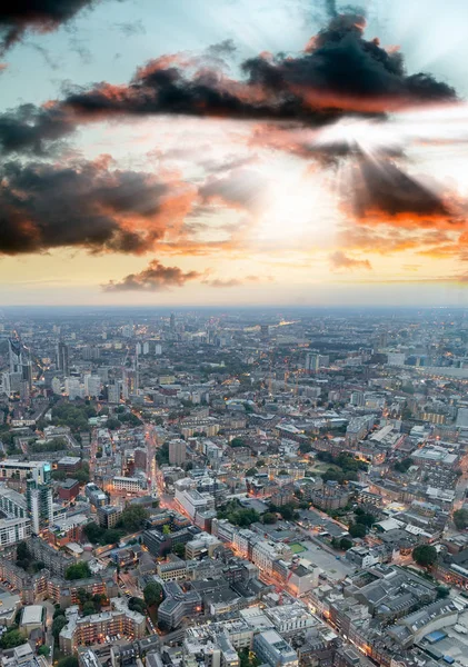 Veduta Aerea Dello Skyline Londra Notte Londra — Foto Stock