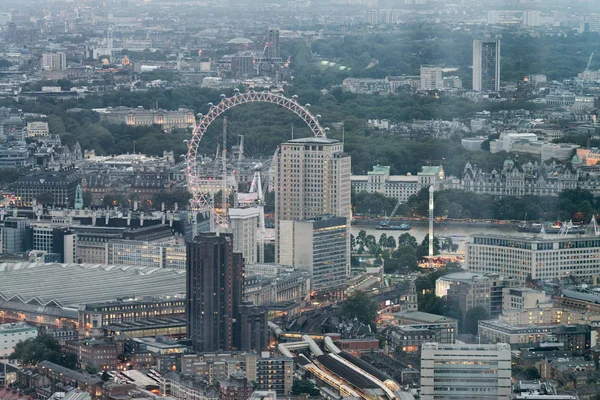 Luftaufnahme Der Skyline Von London Bei Nacht London — Stockfoto