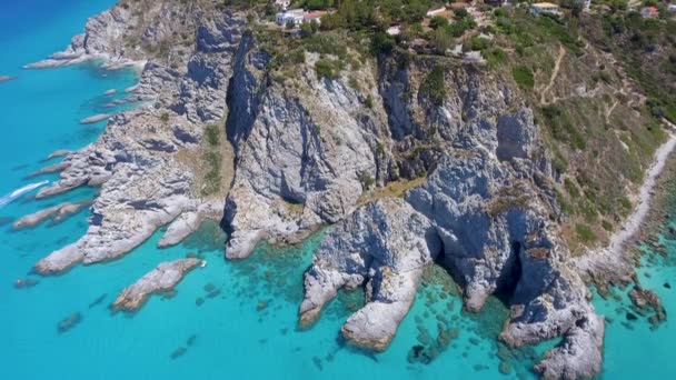 Flygfoto Calabria Kust Italien Video — Stockvideo