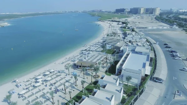 Vista Aérea Panorâmica Ilha Yas Abu Dhabi Emirados Árabes Unidos — Fotografia de Stock