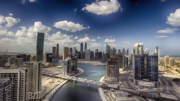 Dubai Uae December 2016 Aerial Downtown View Дубай Привлекает Миллионов — стоковое фото